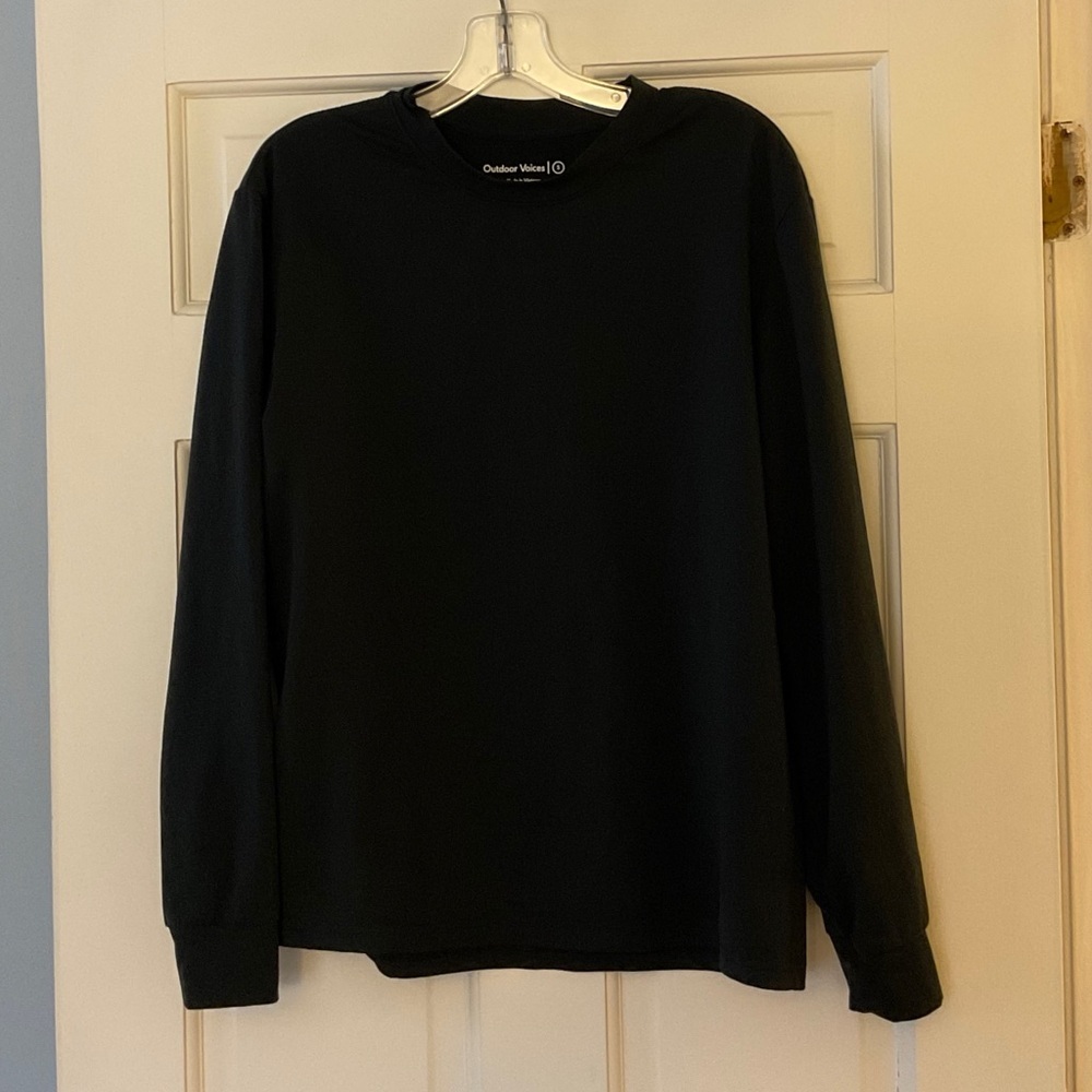 Outdoor Voices Active Long Sleeve Tee T-shirt Black Size S Workout Gym Running